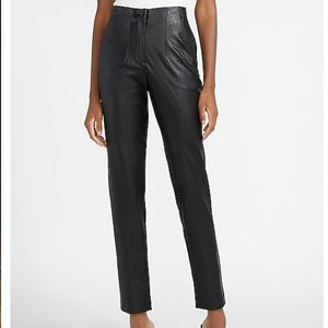 High Waisted Vegan Leather Ankle Pant